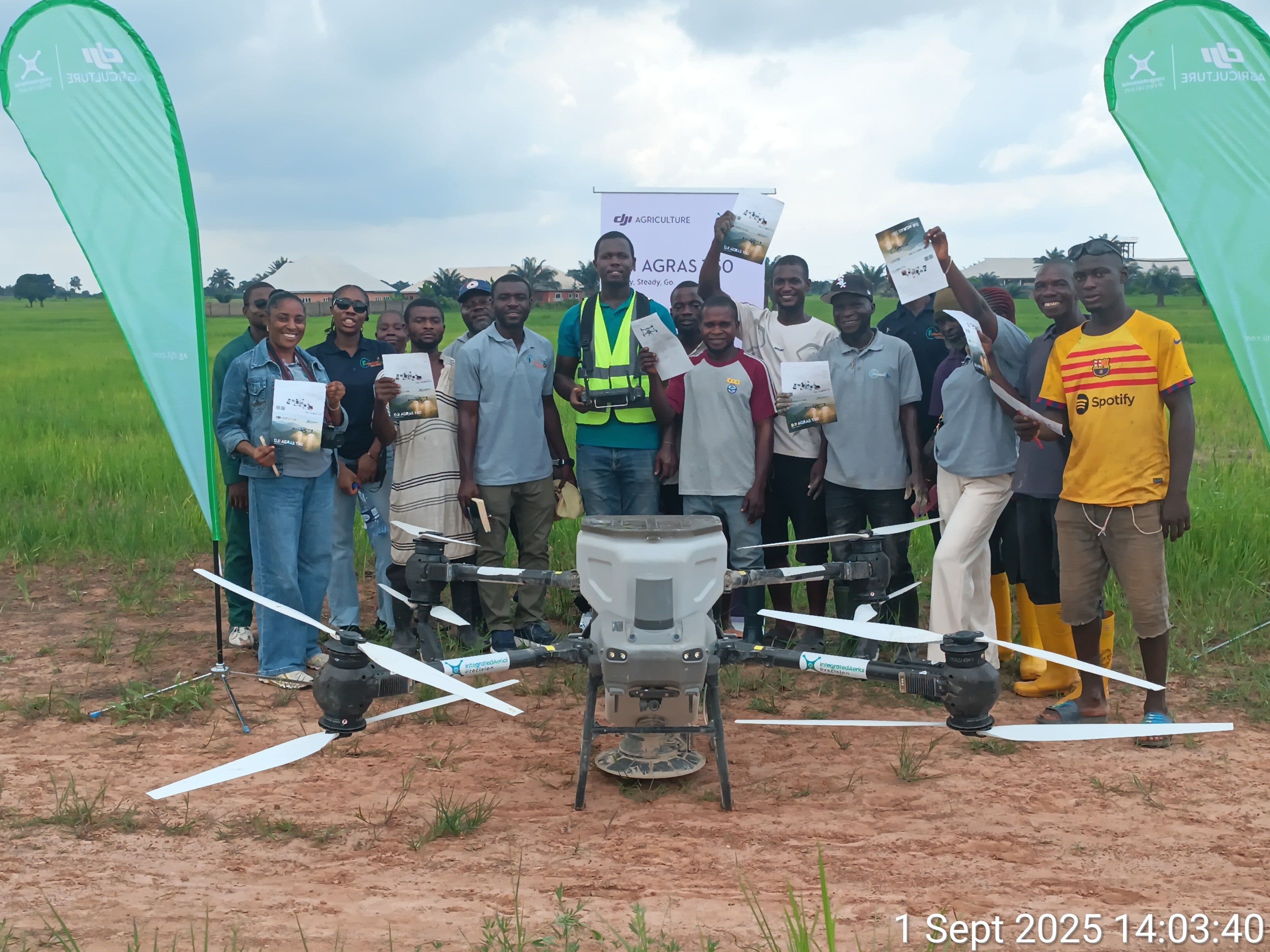 iaprecision team member and farmers