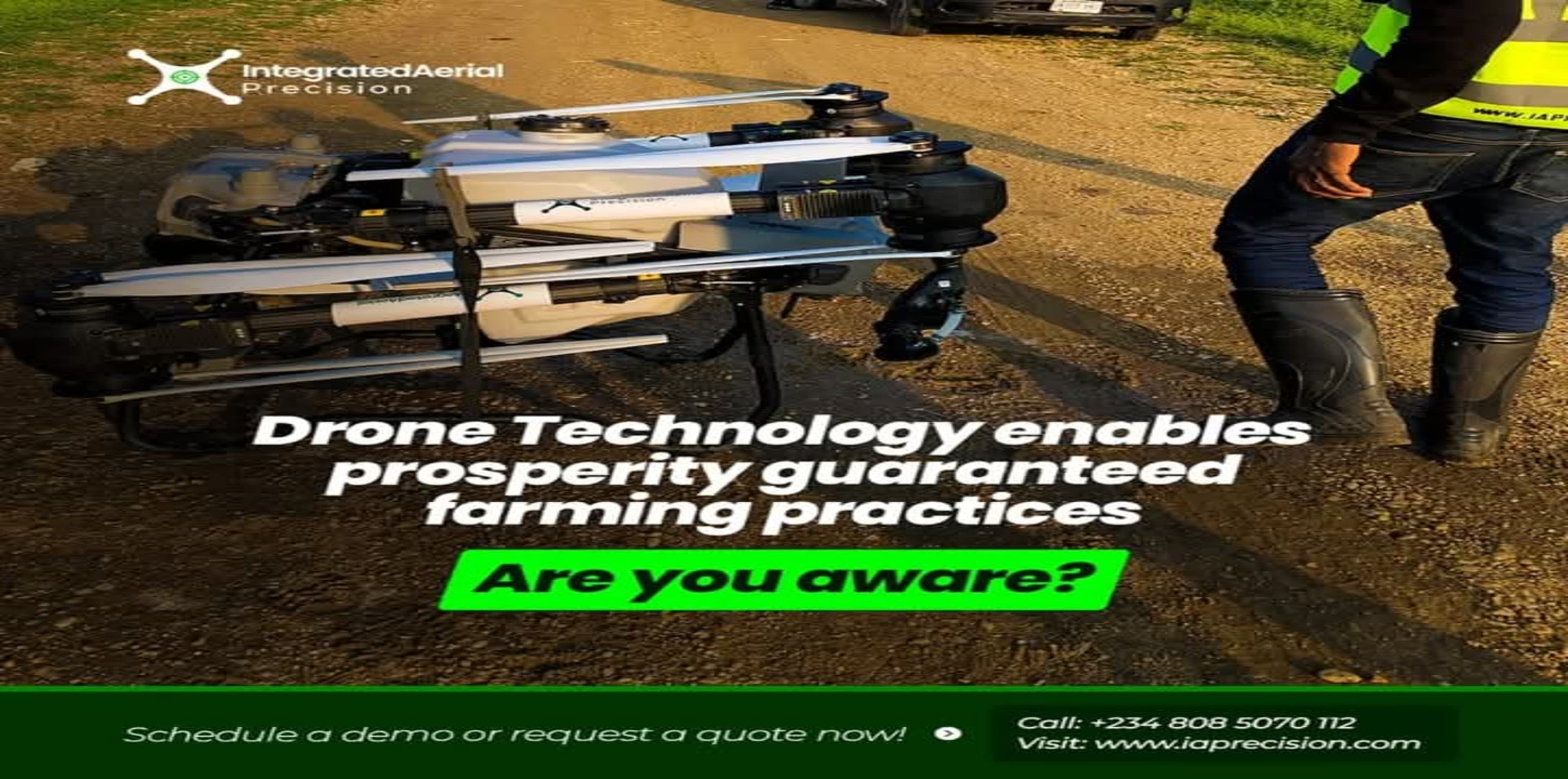 An agricultural drone being prepared fro flight by Integrated Aerial precision